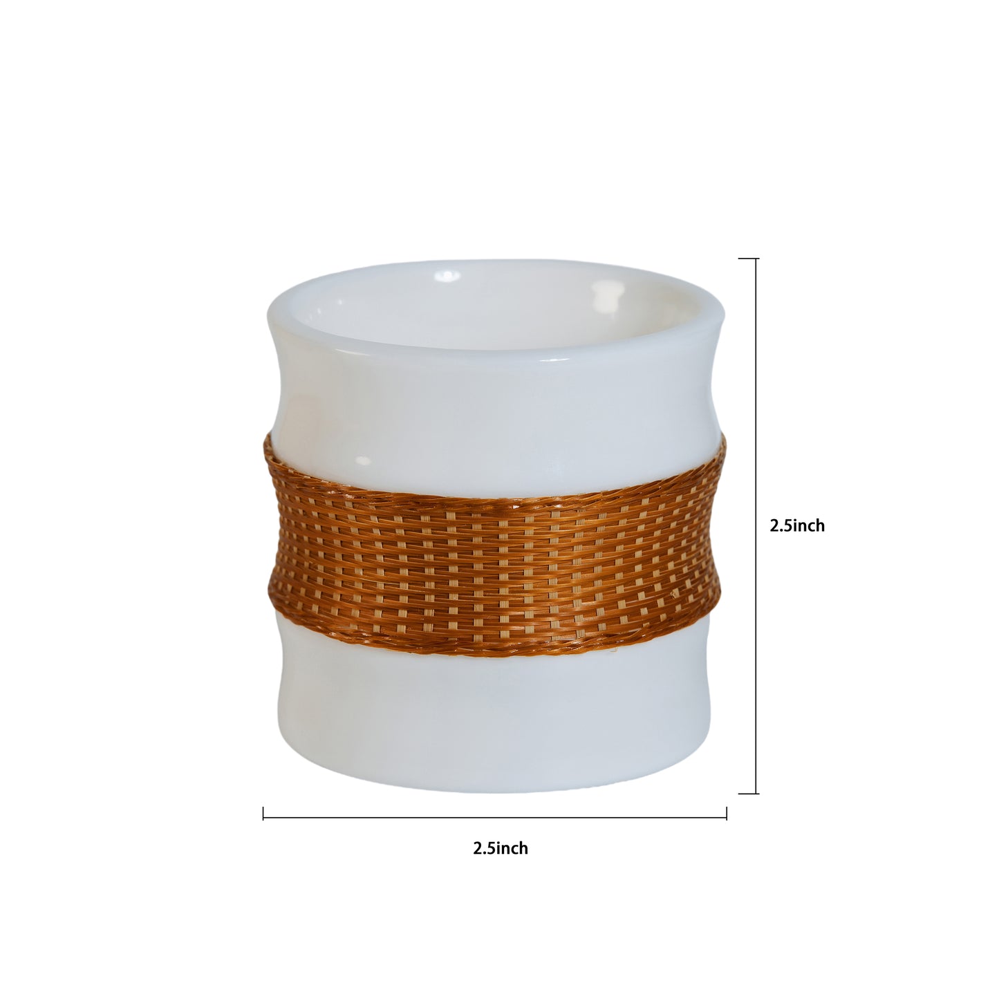 Bamboo Node Inspired Porcelain and Bamboo Woven Cup – Eco-Friendly Fashion, A Modern Interpretation of Natural Aesthetics