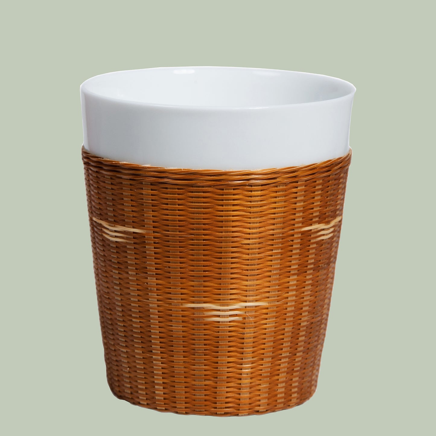 竹韵白瓷杯Bamboo Harmony Porcelain Cup,Bamboo Harmony Porcelain Cup, Artisan Handcrafted, Eco-friendly Tea and Coffee Mug