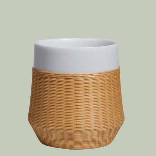 Best-Selling Minimalist Porcelain and Bamboo Woven Cup – A Must-Have Gem for Modern Homes