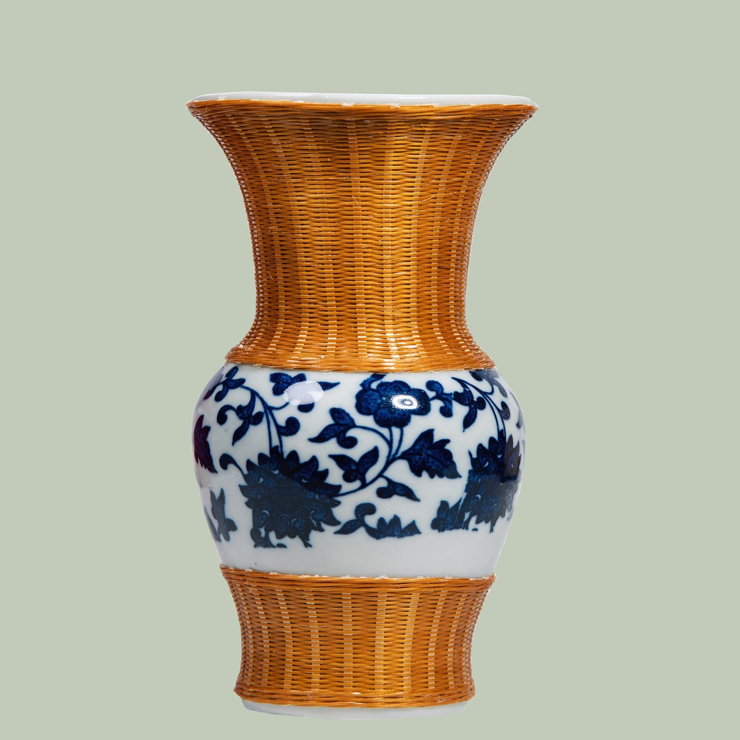 Blue and White Porcelain Bamboo Woven Vase – The Perfect Fusion of Traditional and Modern Craftsmanship