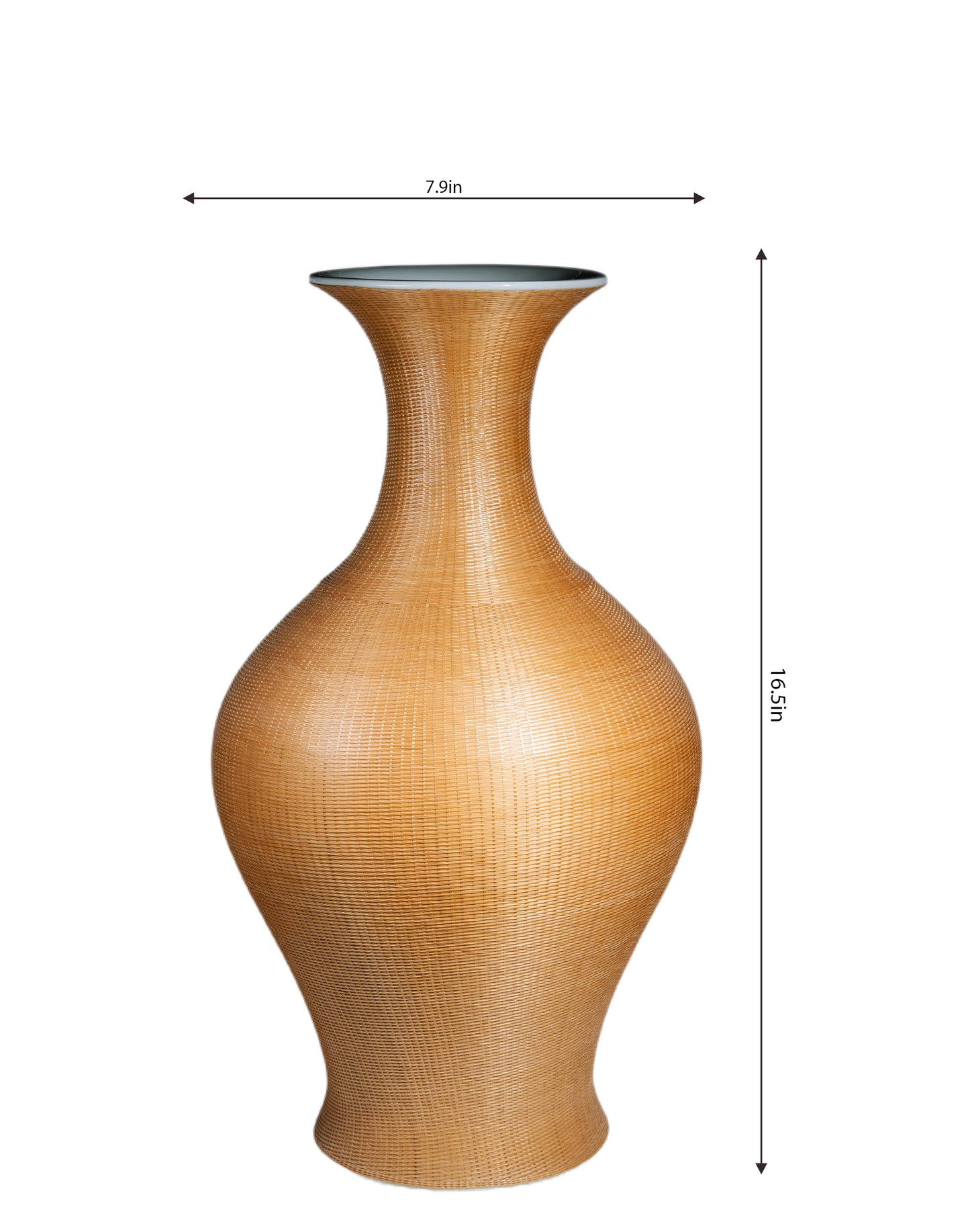 Classic Porcelain and Bamboo Woven Vase – Blending Traditional Aesthetics with Modern Design