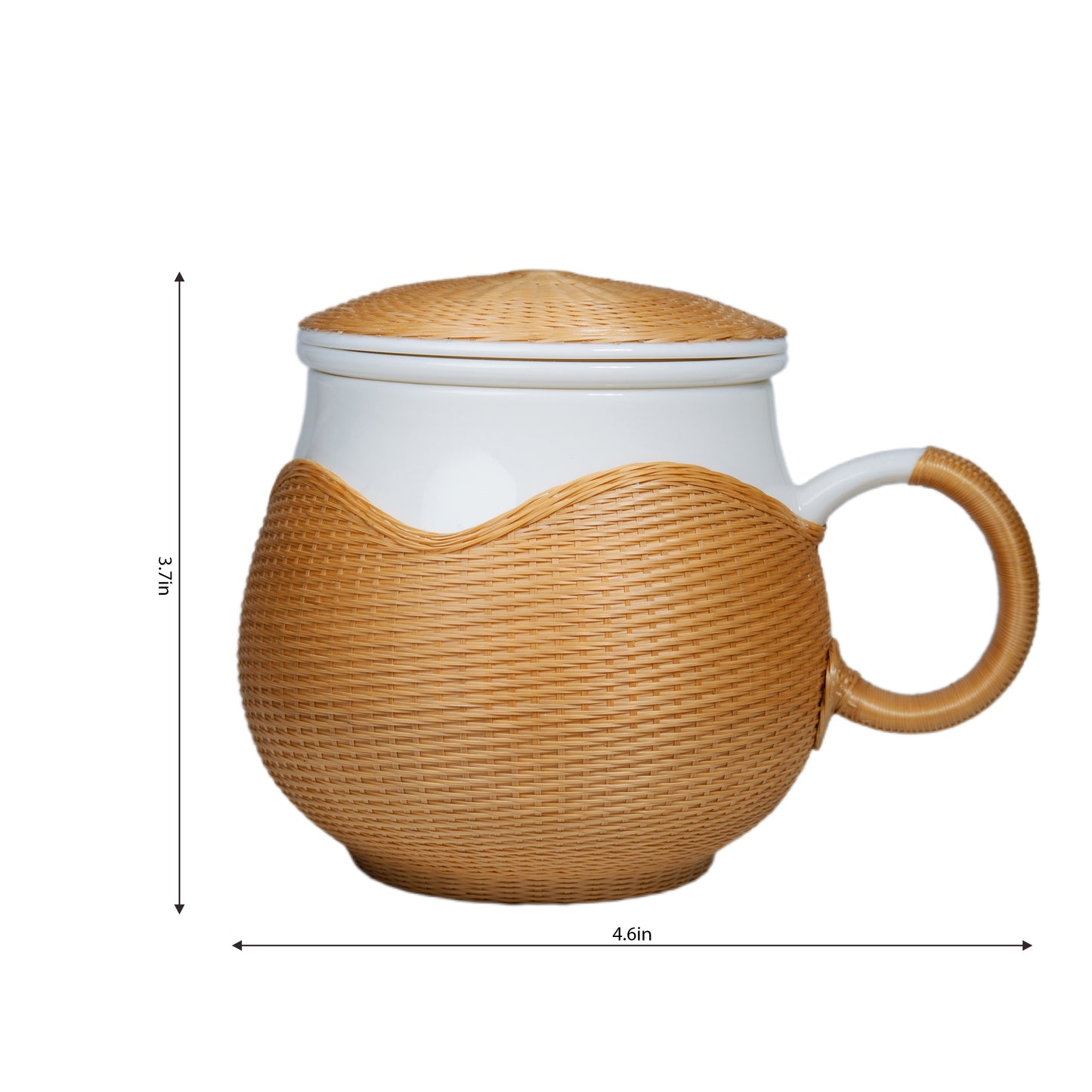 Exquisite Porcelain and Bamboo Woven Tea and Coffee Cup for Women – Elegant Design with Perfect Craftsmanship