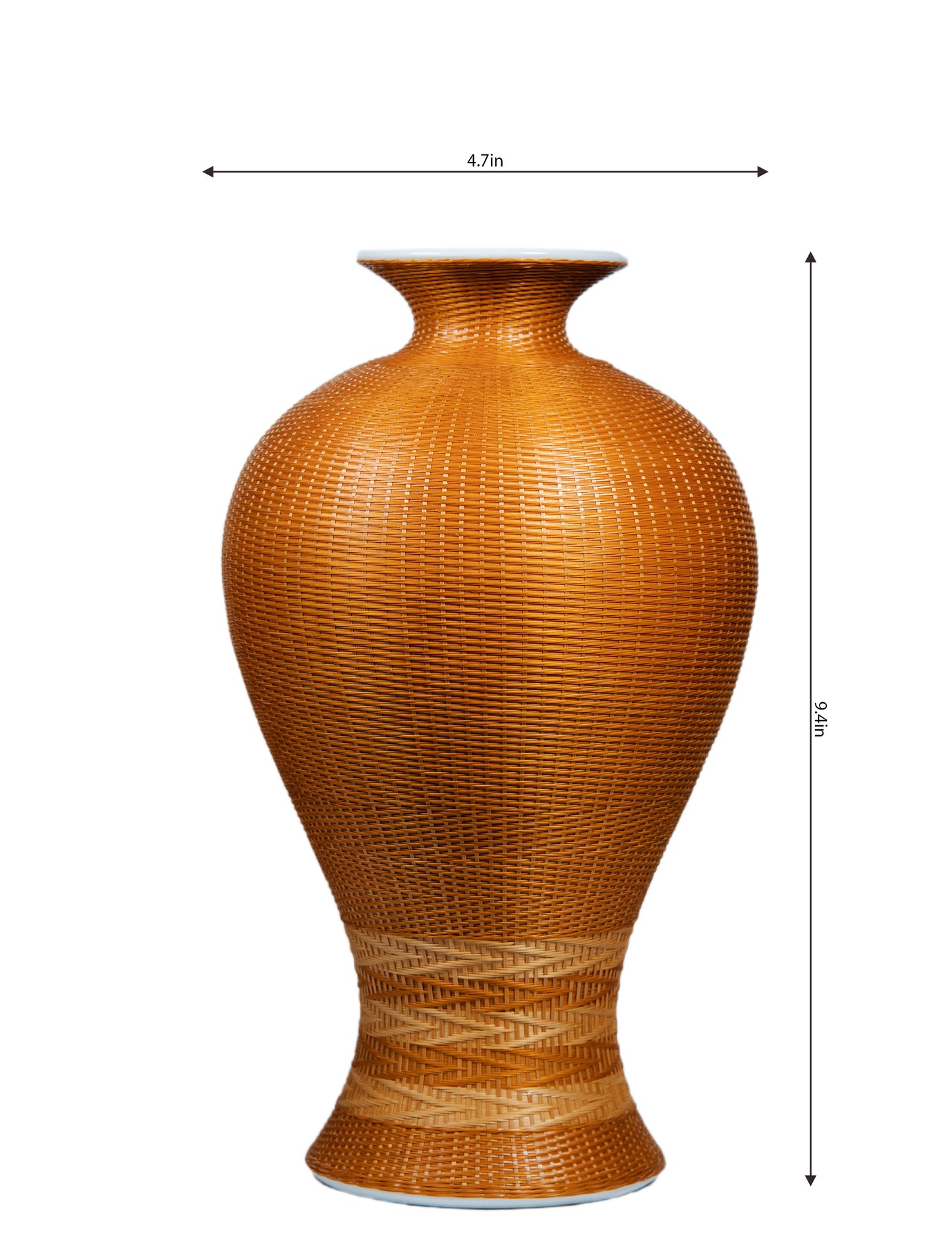 Handcrafted Porcelain and Bamboo Woven Vase – Artistic Excellence for Modern Homes