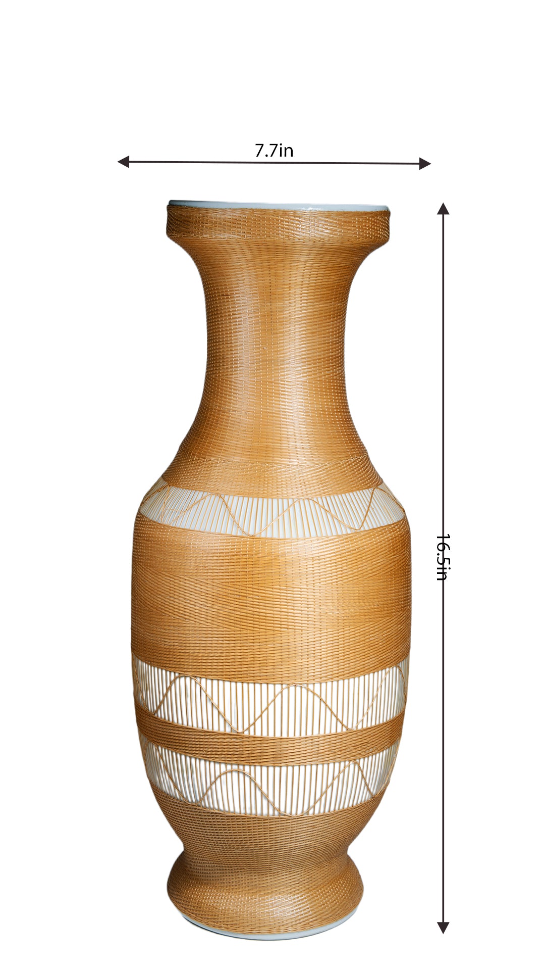 Handcrafted Porcelain and Bamboo Woven Vase – Two Months of Artistry, Artistic Expression of Natural Style