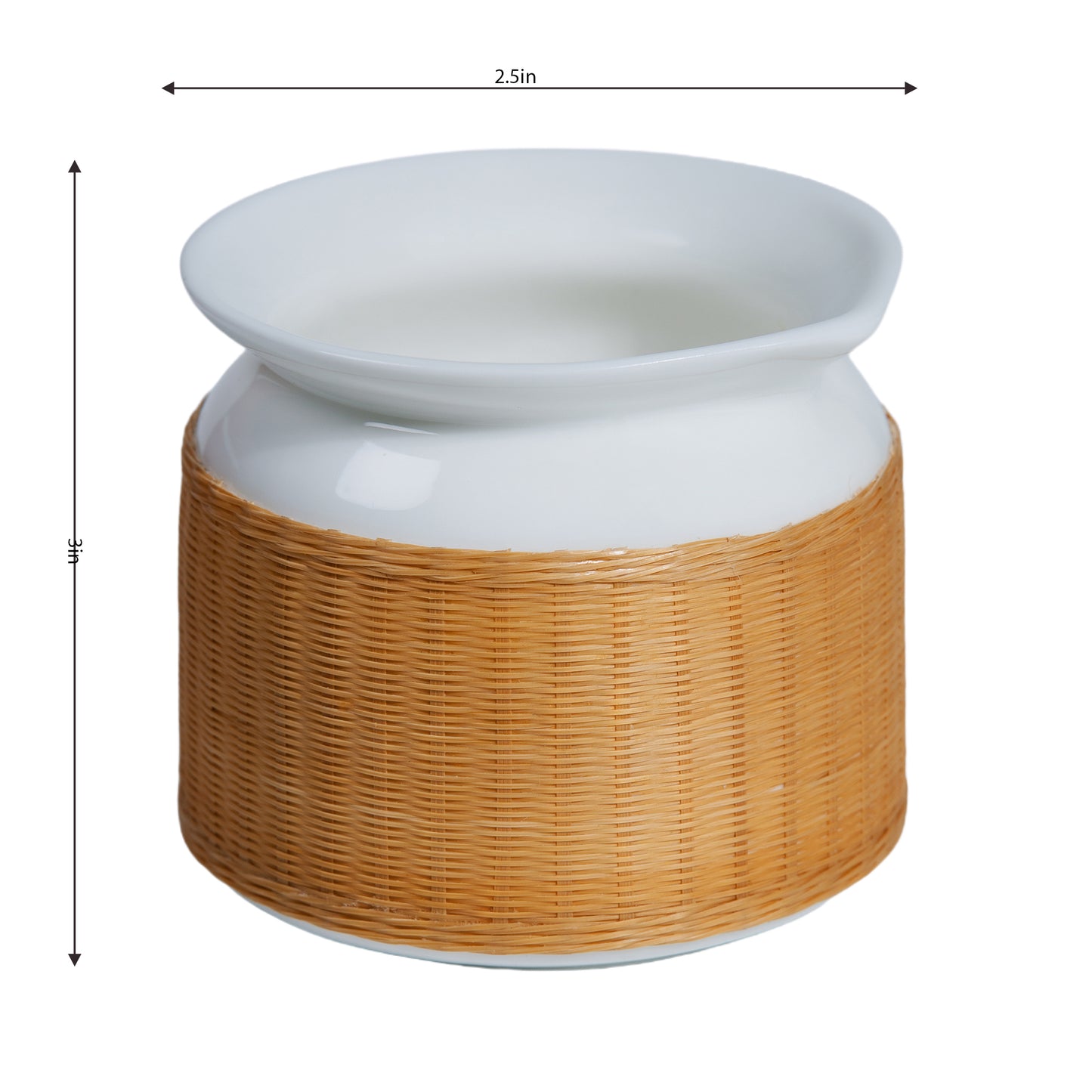 Minimalist Porcelain and Bamboo Woven Tea Cup – Modern Home Tea Ceremony Art