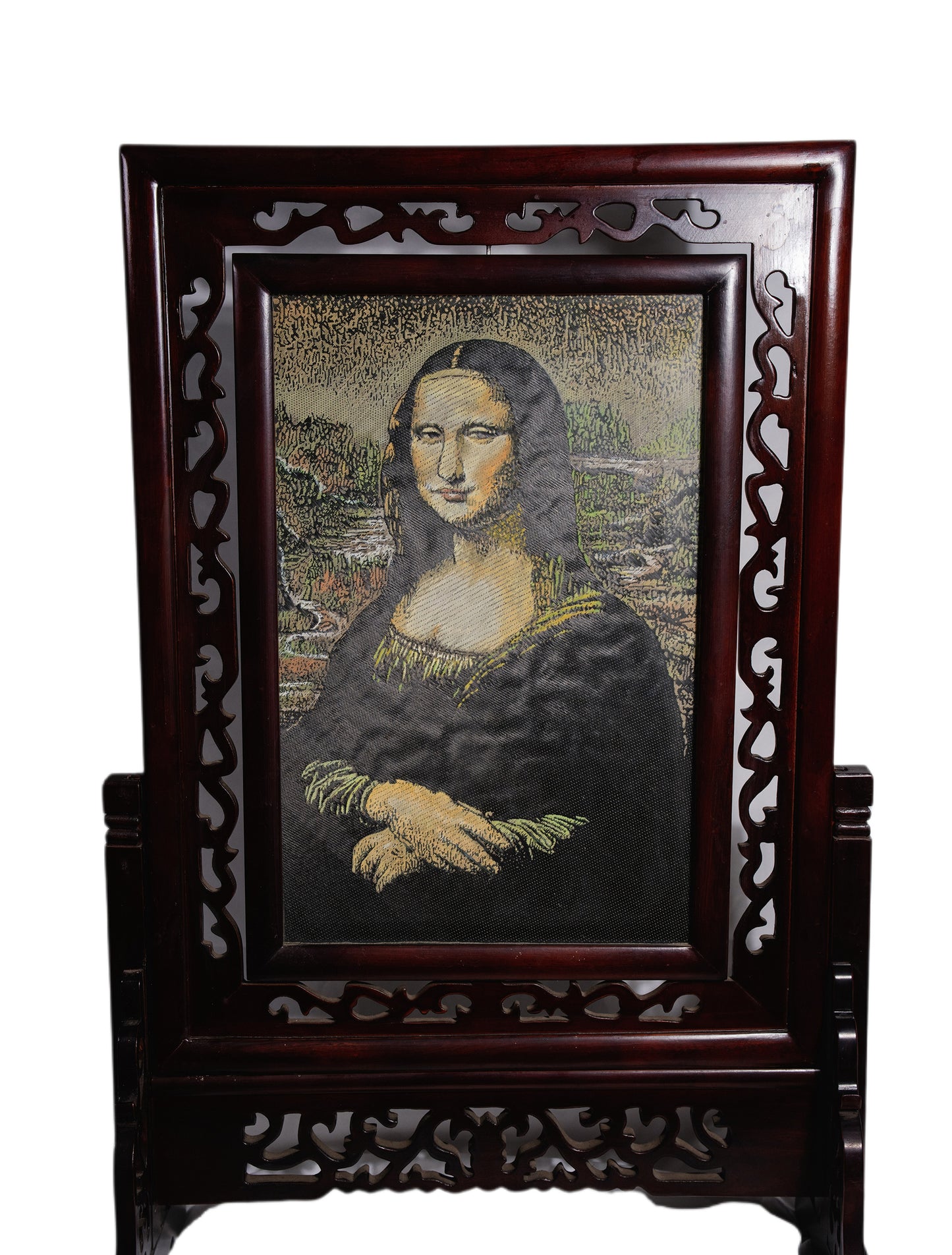 （not for sale）Porcelain and Bamboo Woven Mona Lisa Art – A Perfect Fusion of Traditional Craftsmanship and Classic Art