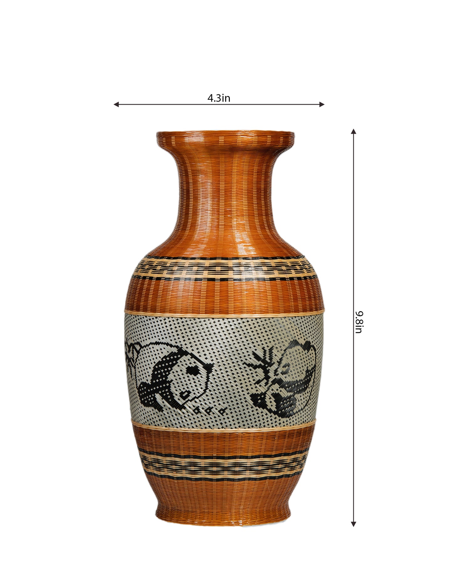 Porcelain and Bamboo Woven Panda Vase – A Blend of Traditional Craft and Natural Beauty