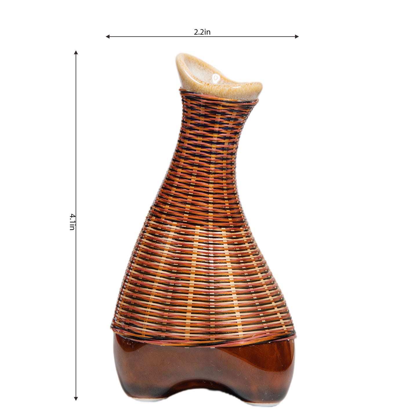 Porcelain and Bamboo Woven Unique-Shaped Vase – The Perfect Fusion of Innovative Design and Handcrafted Artistry